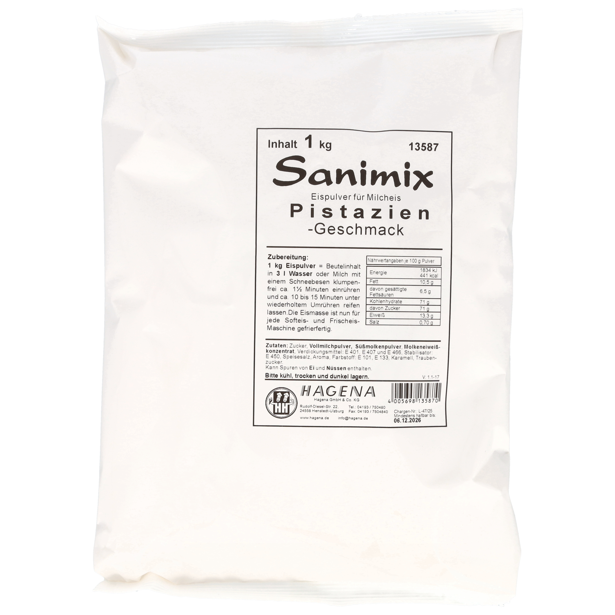 Softeispulver Sanimix Pistazie