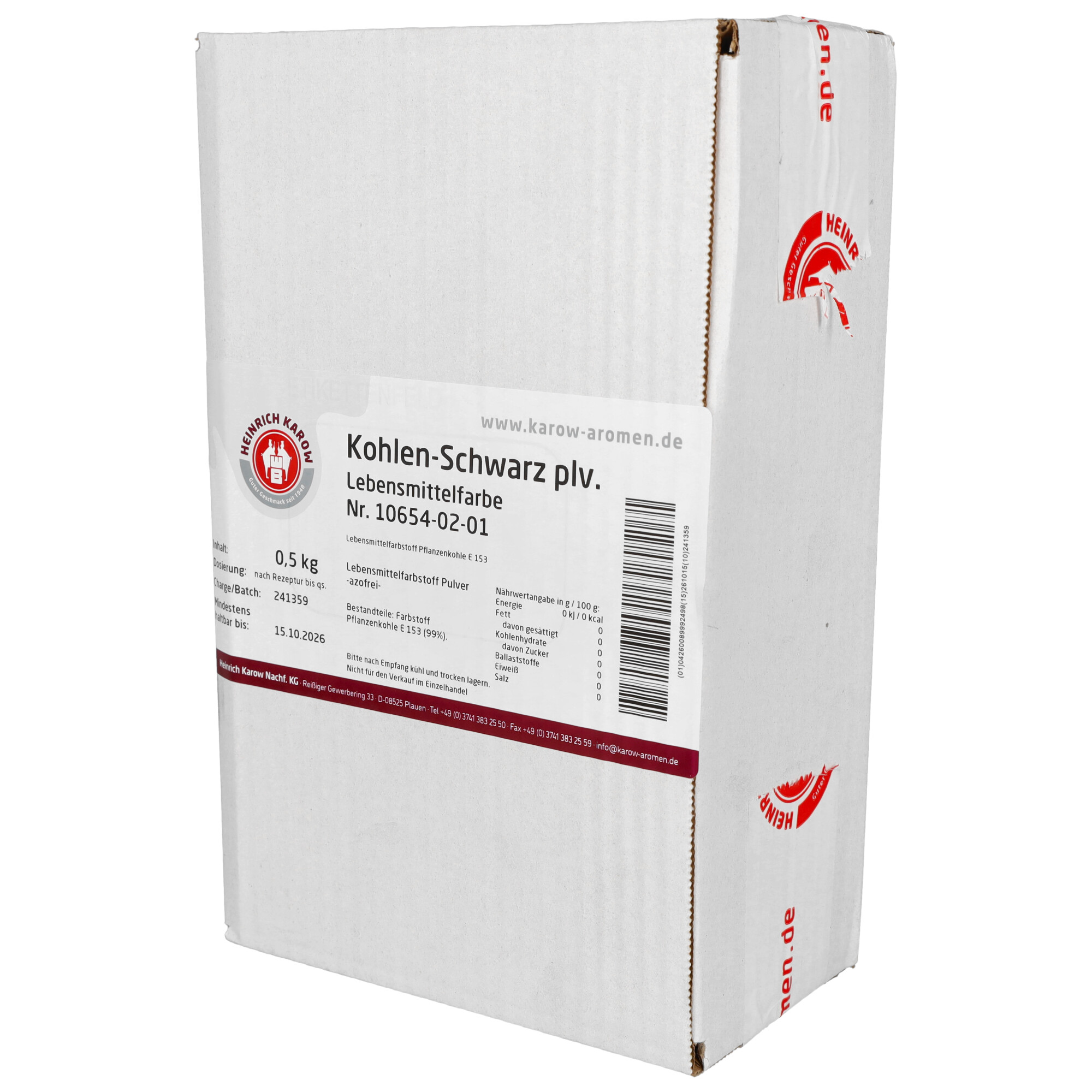 Farbstoff Pflanzenkohle E153