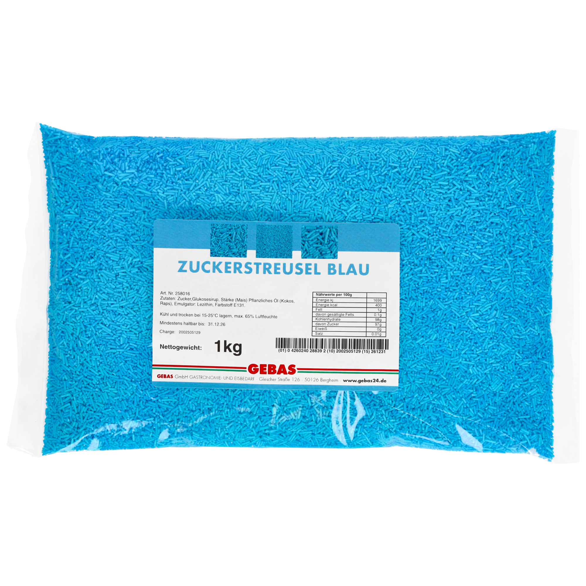 Zuckerstreusel blau