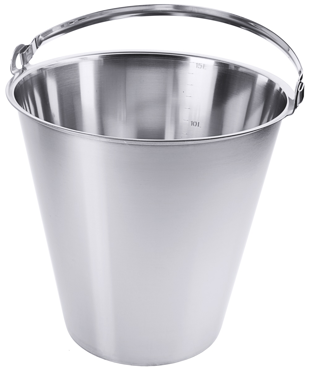 Eimer 15 l aus Edelstahl 18/10