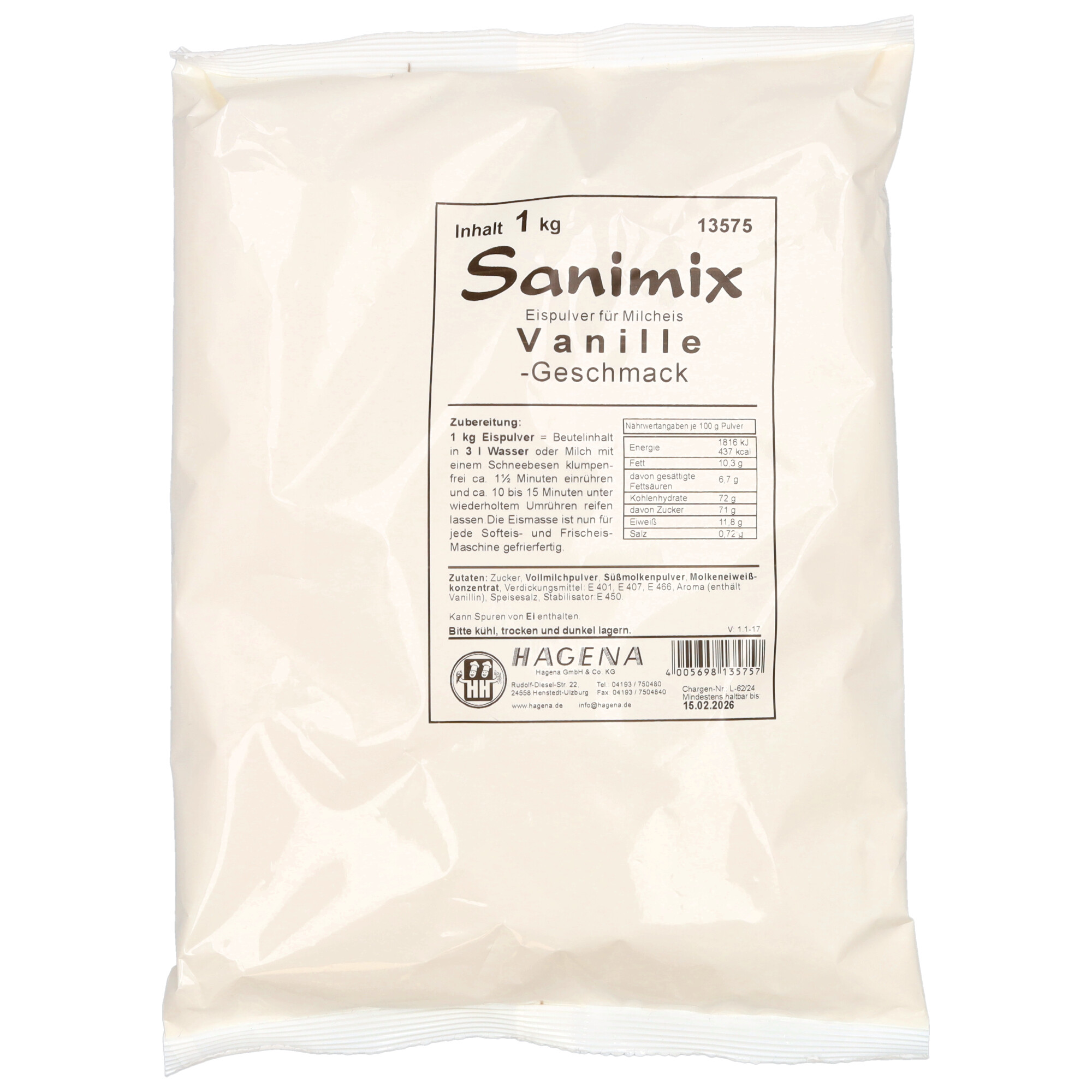 Softeispulver Sanimix Vanille Classic